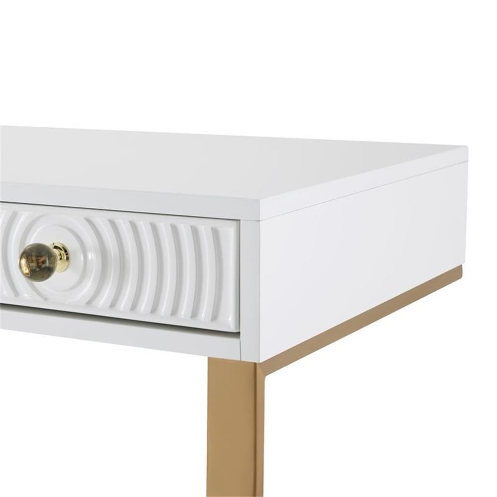 White Lacquer Desk - Modern Home Office Furniture for Work & Study