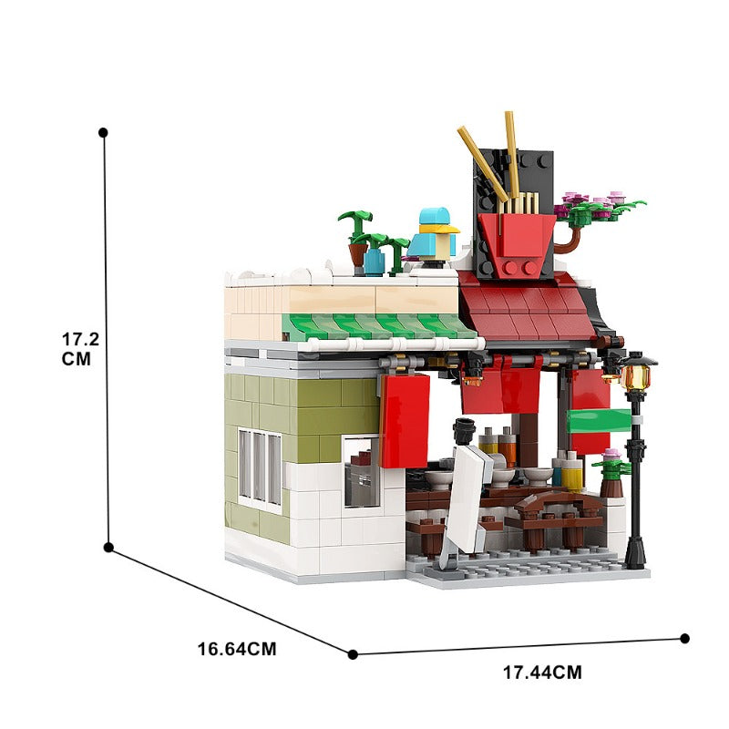 Gobricks 441 PCS MOC-137613 31131 Noodle Shop Building Blocks Set - Expandable Modular Toy for Creative Play & Display