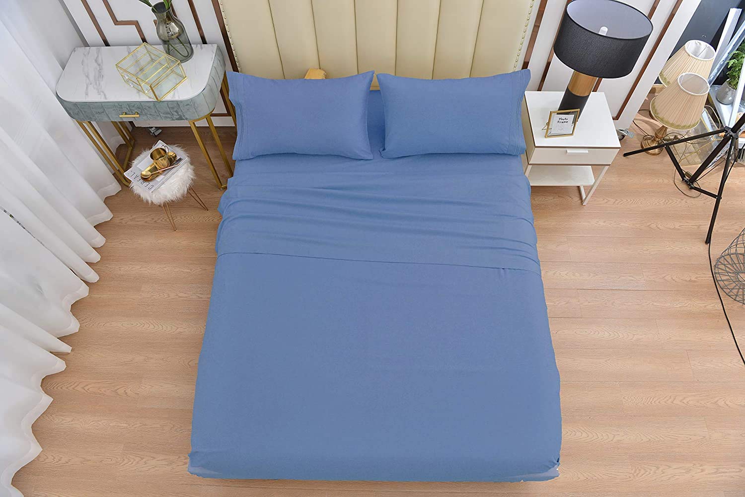 Premium 100% Egyptian Cotton Bed Sheet Set - 800 Thread Count, 5-Piece Split King Size, Ultra Soft & Smooth, Deep Pocket Fits Mattress Up to 14
