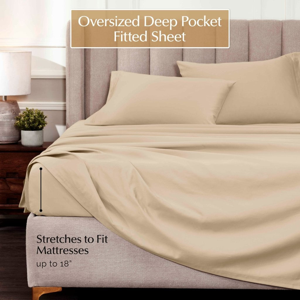 Premium 1000 Thread Count Egyptian Cotton Sheet Set - Eco-Friendly, Breathable & Hypoallergenic - Perfect for Luxury Bedding & Hot Sleepers