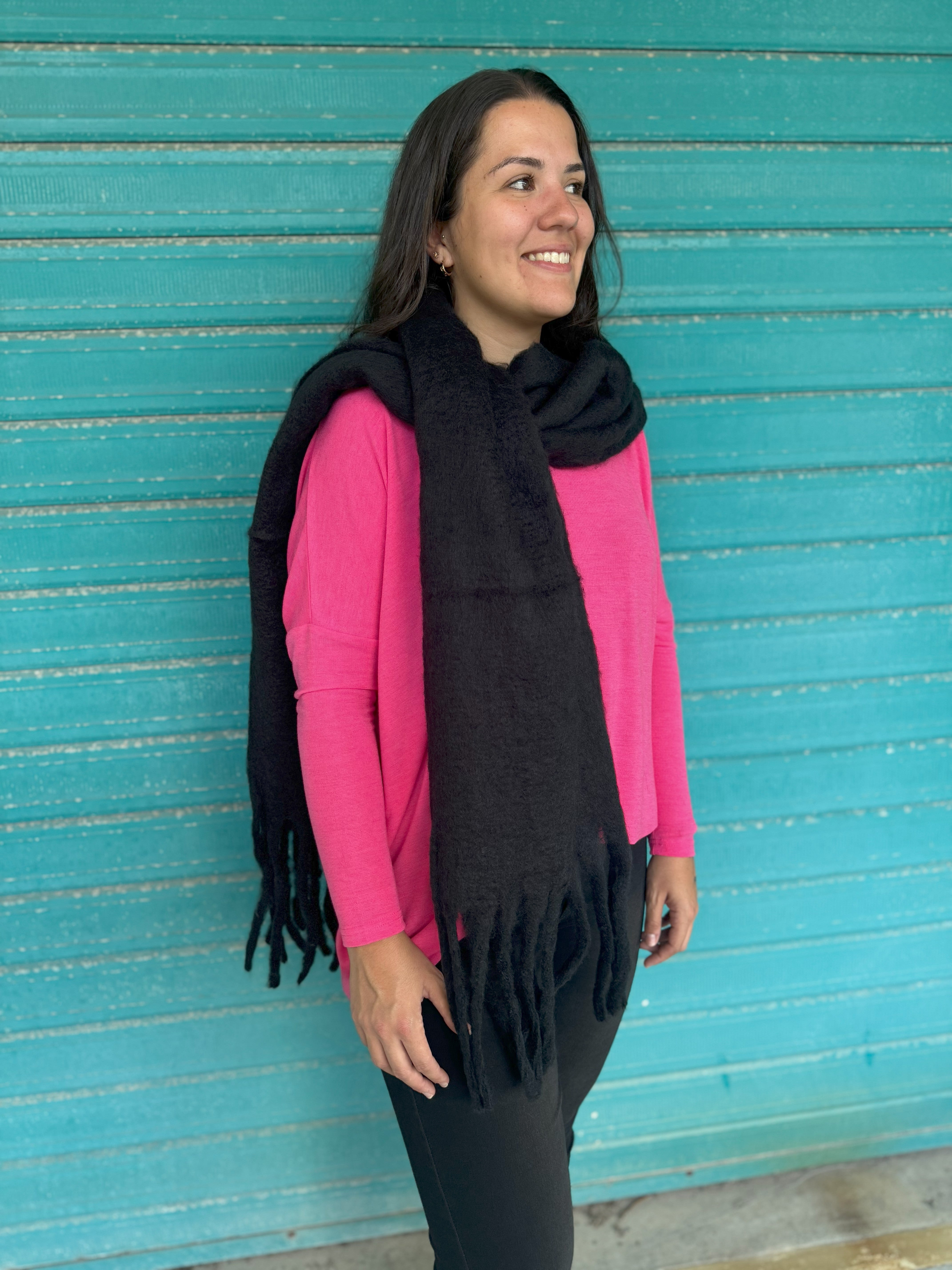 Louise Black Scarf for Women - Soft & Stylish Winter Fashion Accessory for Office, Travel & Special Occasions