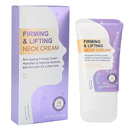 Anti Wrinkle & Double Chin Reducing Neck Cream - 120ml Firming Roller Massage Cream for Neck & Cleavage | Tightening Moisturizer for Sagging Skin | Perfect for Night Routine & Daily Skincare