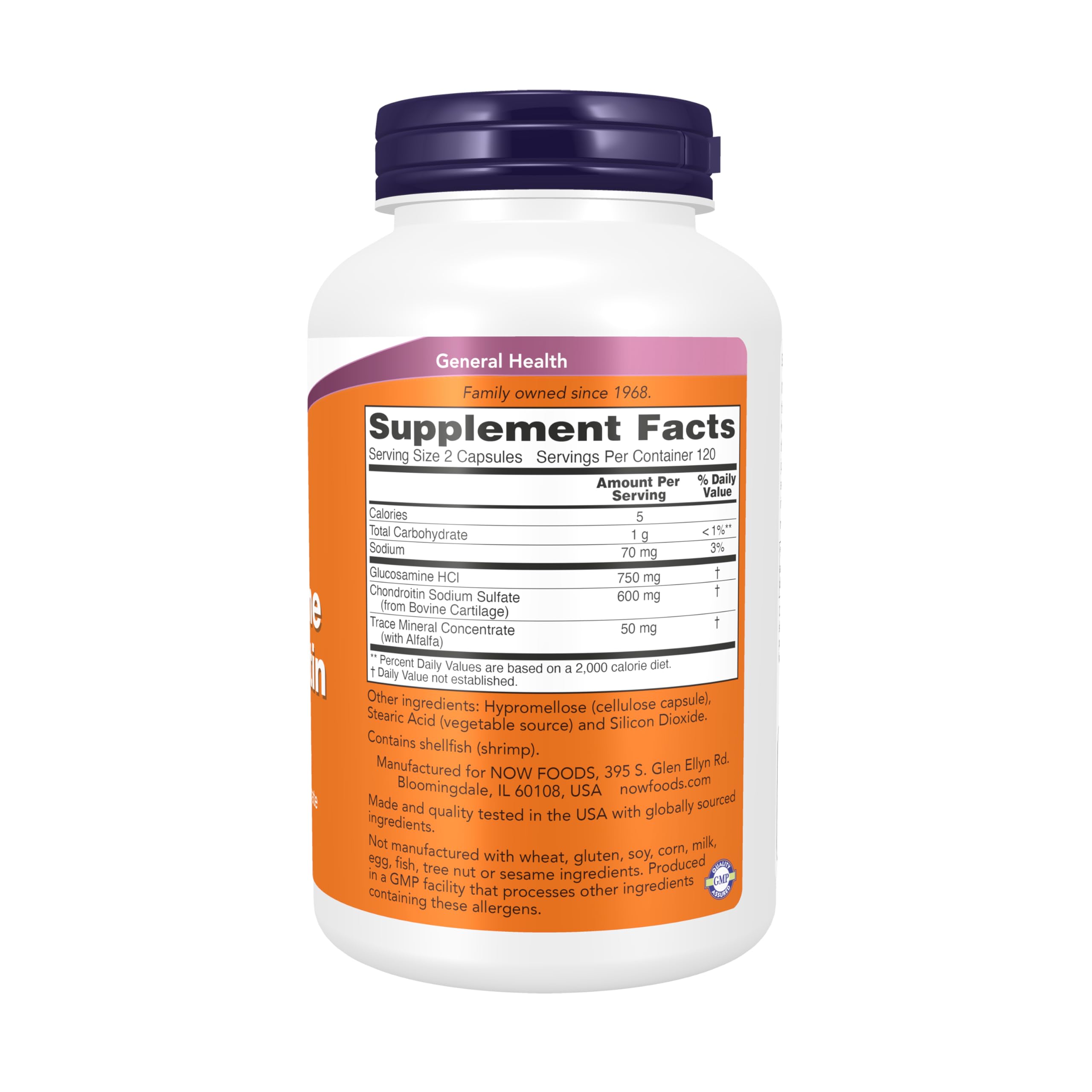 NOW Supplements Glucosamine & Chondroitin with MSM, Trace Minerals & Alfalfa - 240 Vegan Capsules for Joint Support & Mobility - Supports Healthy Cartilage & Connective Tissue - Ideal for Active Lifestyles, Athletes & Aging Adults