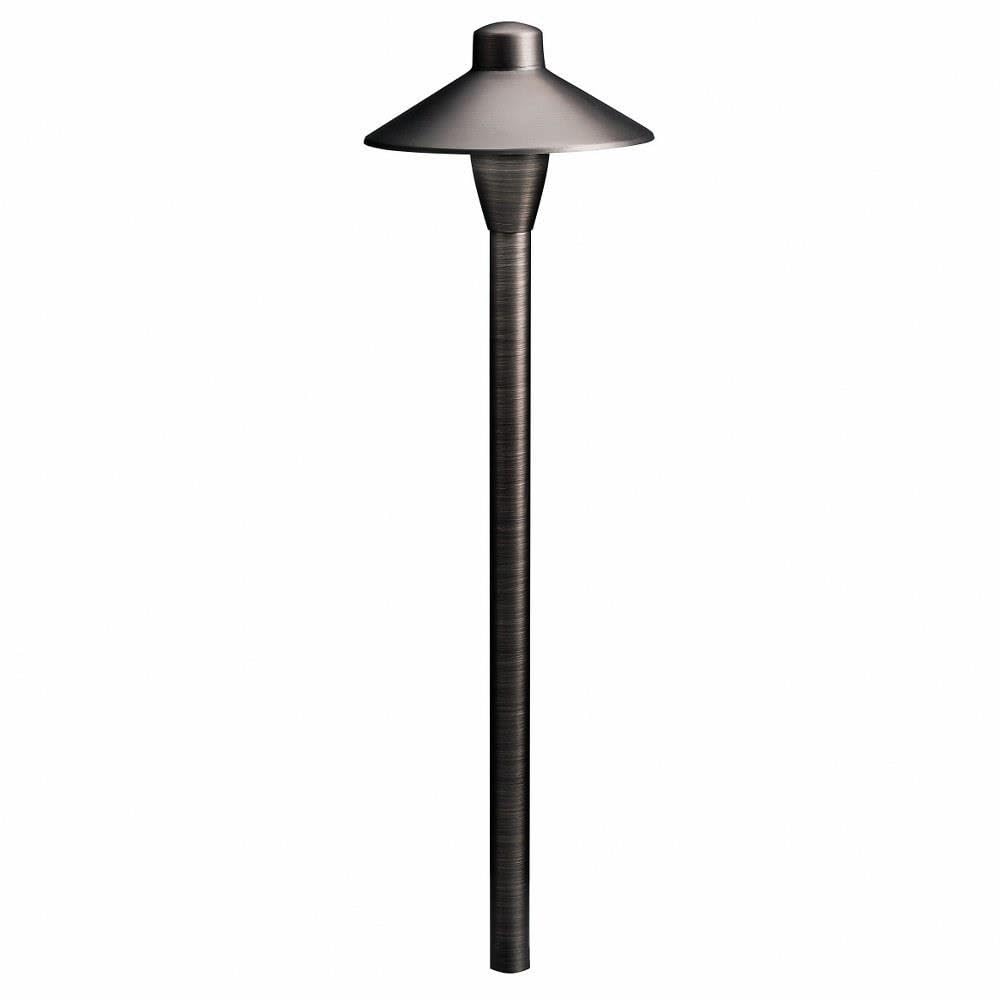 Kichler 15478CBR 6.75-inch Outdoor Path Light in Centennial Brass - Durable Landscape Lighting for Garden, Walkway, and Driveway Illumination