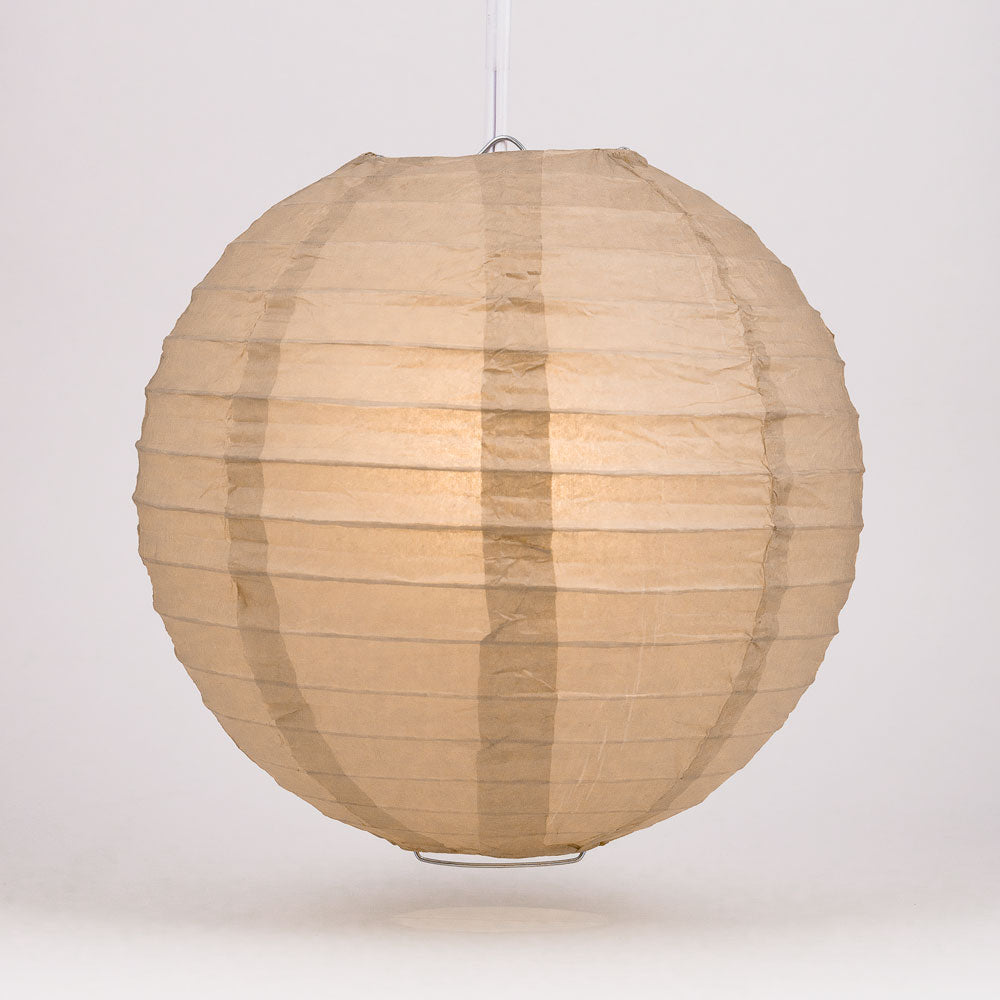 30 Pack Dusty Sand Rose Jumbo Round Paper Lanterns with Even Ribbing - Perfect for Wedding Decor, Party Supplies & Home Decoration