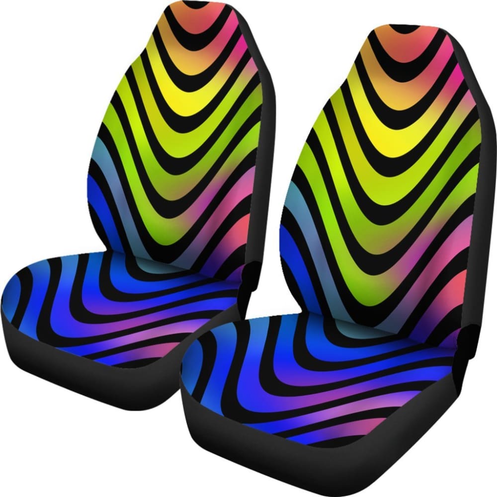 Stylish Abstract Rainbow Car Seat Covers - Universal Fit for Cars, Trucks & SUVs - Waterproof & Non-Slip Protection - Perfect for Daily Commutes, Road Trips & Family Travel