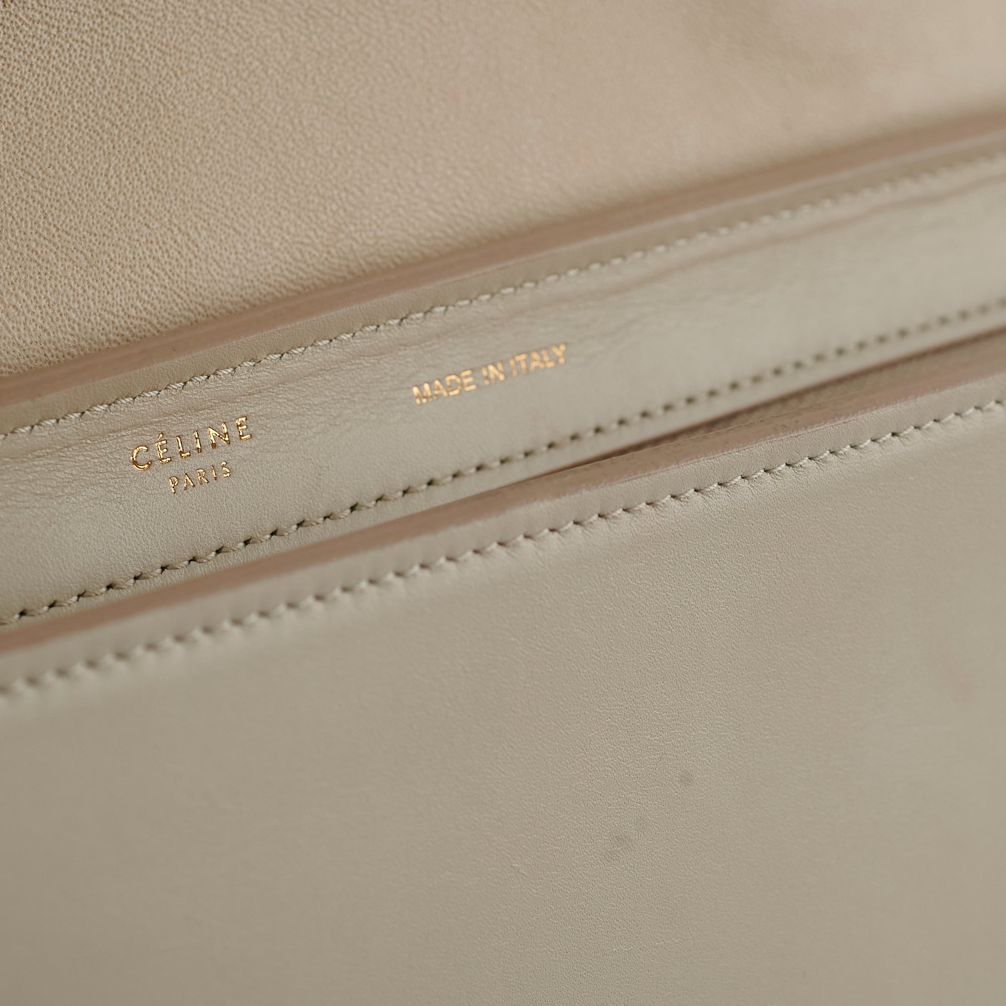 Celine Trapeze Small Leather Handbag in Beige & Cream - Perfect for Work, Travel & Everyday Use