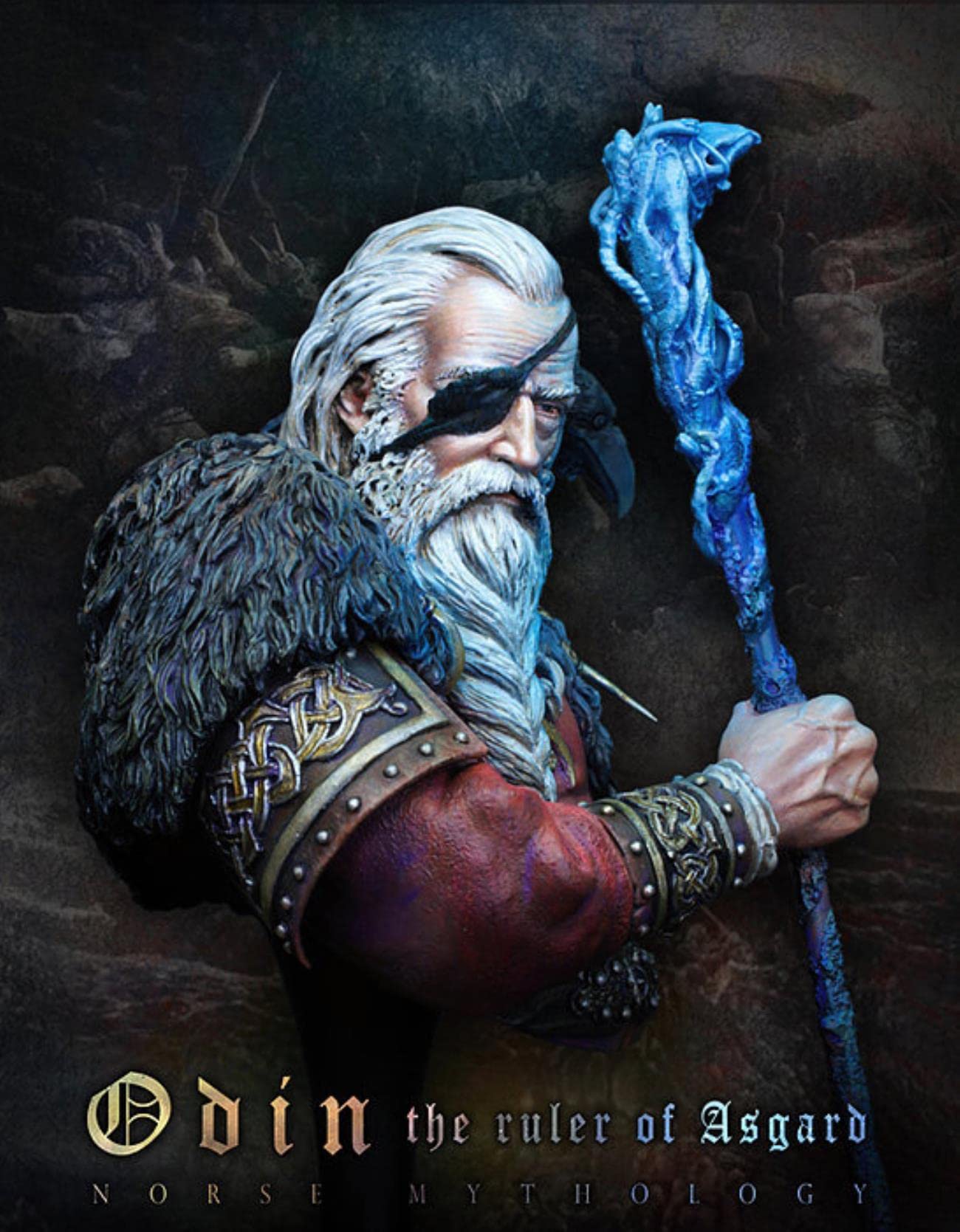 1/10 Odin The Ruler of Asgard Bust - Norse Mythology Resin Model Kit - Unpainted & Unassembled - Perfect for Collectors & DIY Enthusiasts