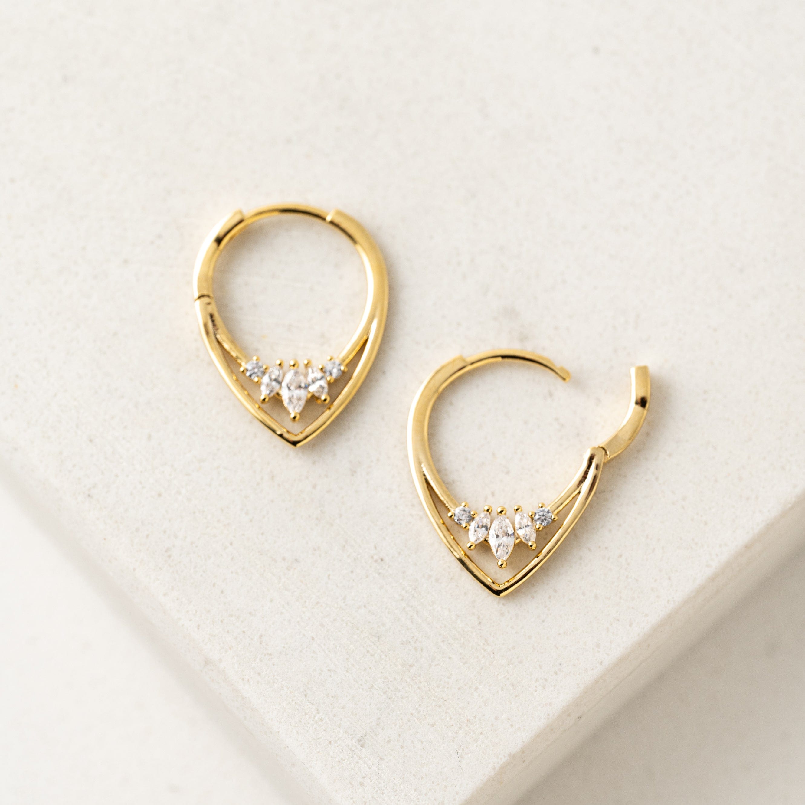 Aria Hoop Earrings for Women - 14K Gold Plated Stainless Steel Dangle Earrings - Lightweight & Hypoallergenic Jewelry for Everyday Wear, Parties & Special Occasions