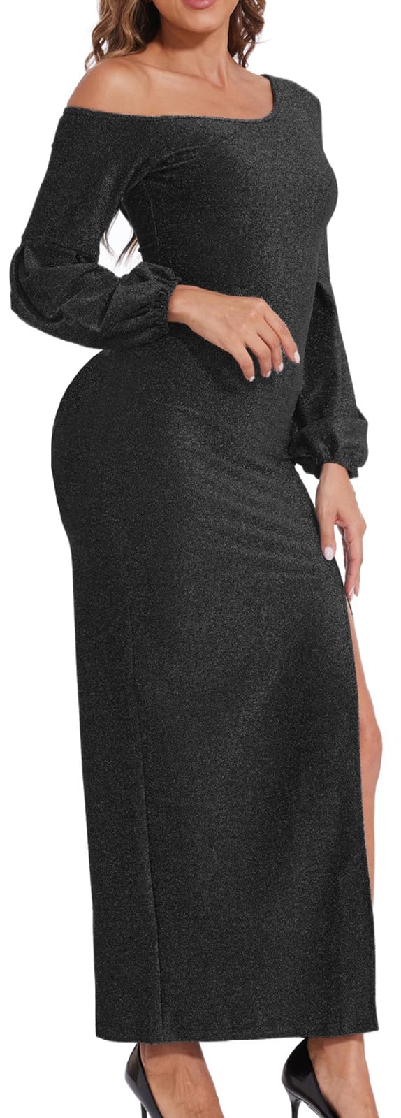 Elegant Off Shoulder Long Sleeve Bodycon Evening Dress for Women - Formal Party Gown, Wedding Guest Dress, Sexy Night Out Outfit | Perfect for Cocktail Parties, Galas, and Special Occasions