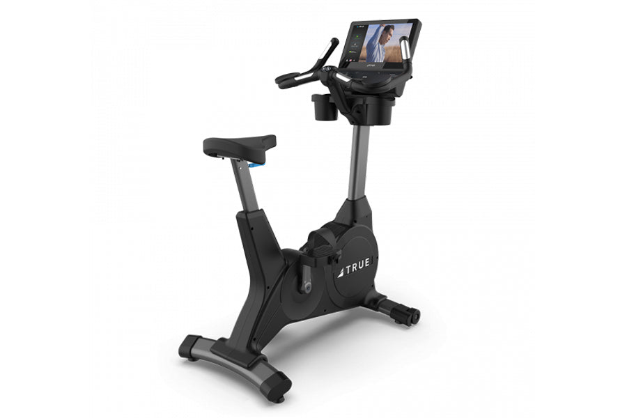 TRUE 900 Upright Exercise Bike for Home Gym - Magnetic Resistance Indoor Cycling Bike with LCD Monitor, Adjustable Seat & Transport Wheels - Perfect for Cardio Workouts & Weight Loss Training