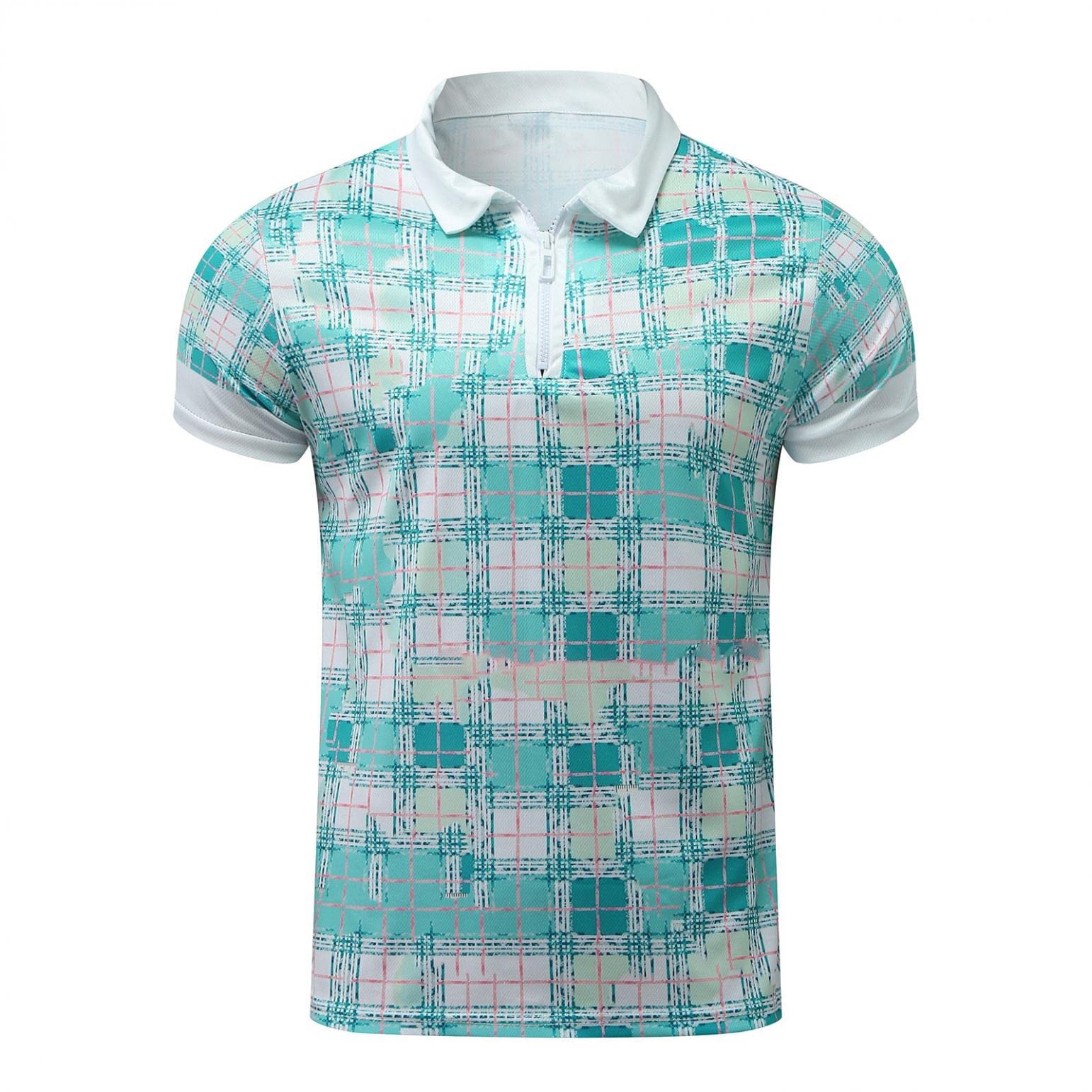 Men's Short Sleeve Polo Shirts - Casual Dressy Turn Down Collar Zipper T-Shirt Tops for Spring & Summer | Perfect for Office, Dating & Outdoor Activities