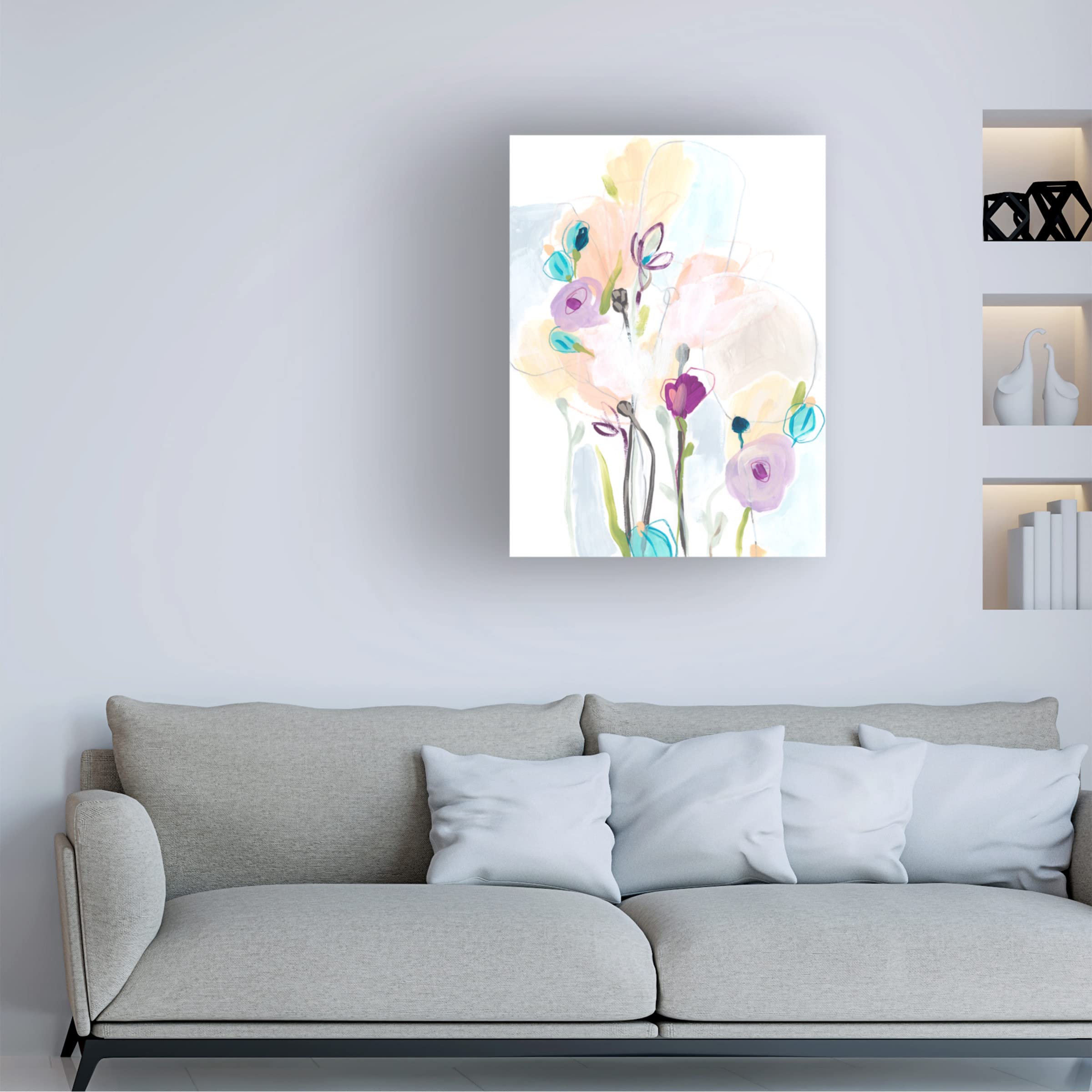 Trademark Fine Art 'Scattershot Garden II' Canvas Wall Art Print by June Erica Vess - Vibrant Floral Home Decor for Living Room, Bedroom & Office