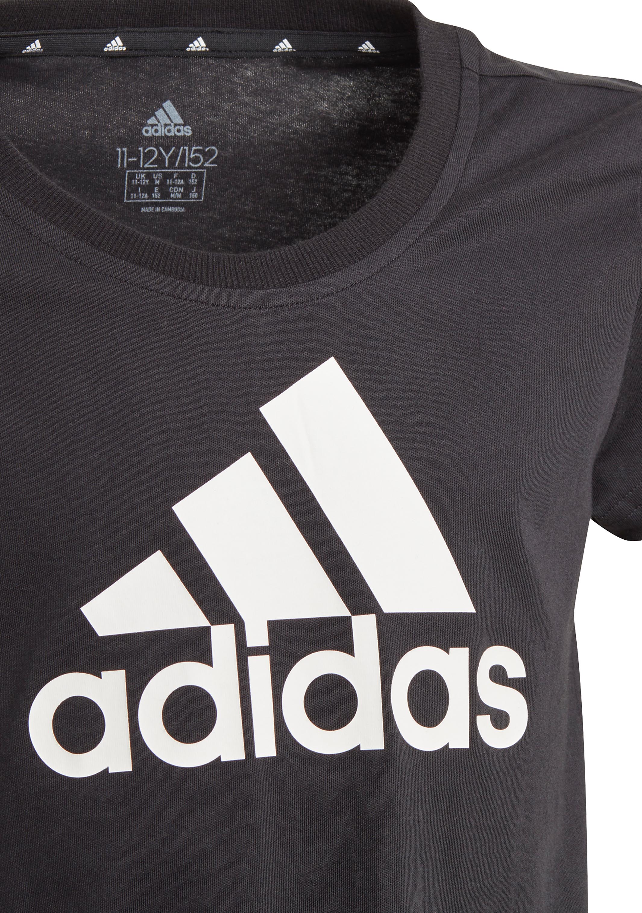 Adidas Junior Basic Tee - Soft Cotton Short Sleeve T-Shirt for Kids | Comfortable Casual Wear for School, Play & Everyday Outfits
