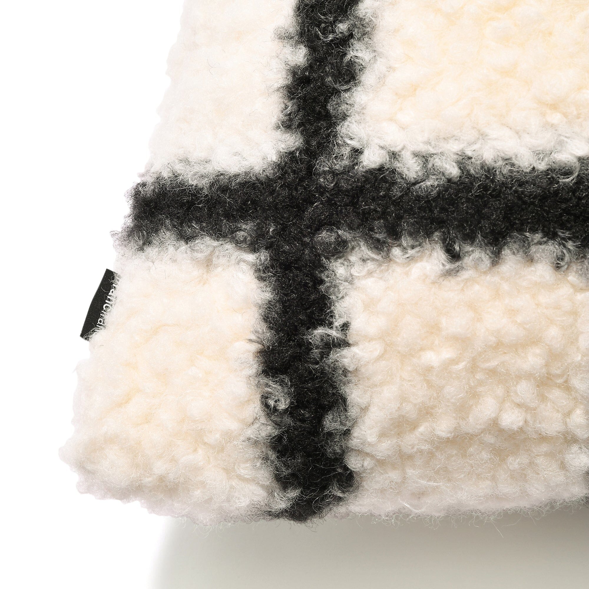 Checkered Boa Cushion Cover 18x18 Inches White and Black - Perfect for Sofa, Bed, and Home Decor