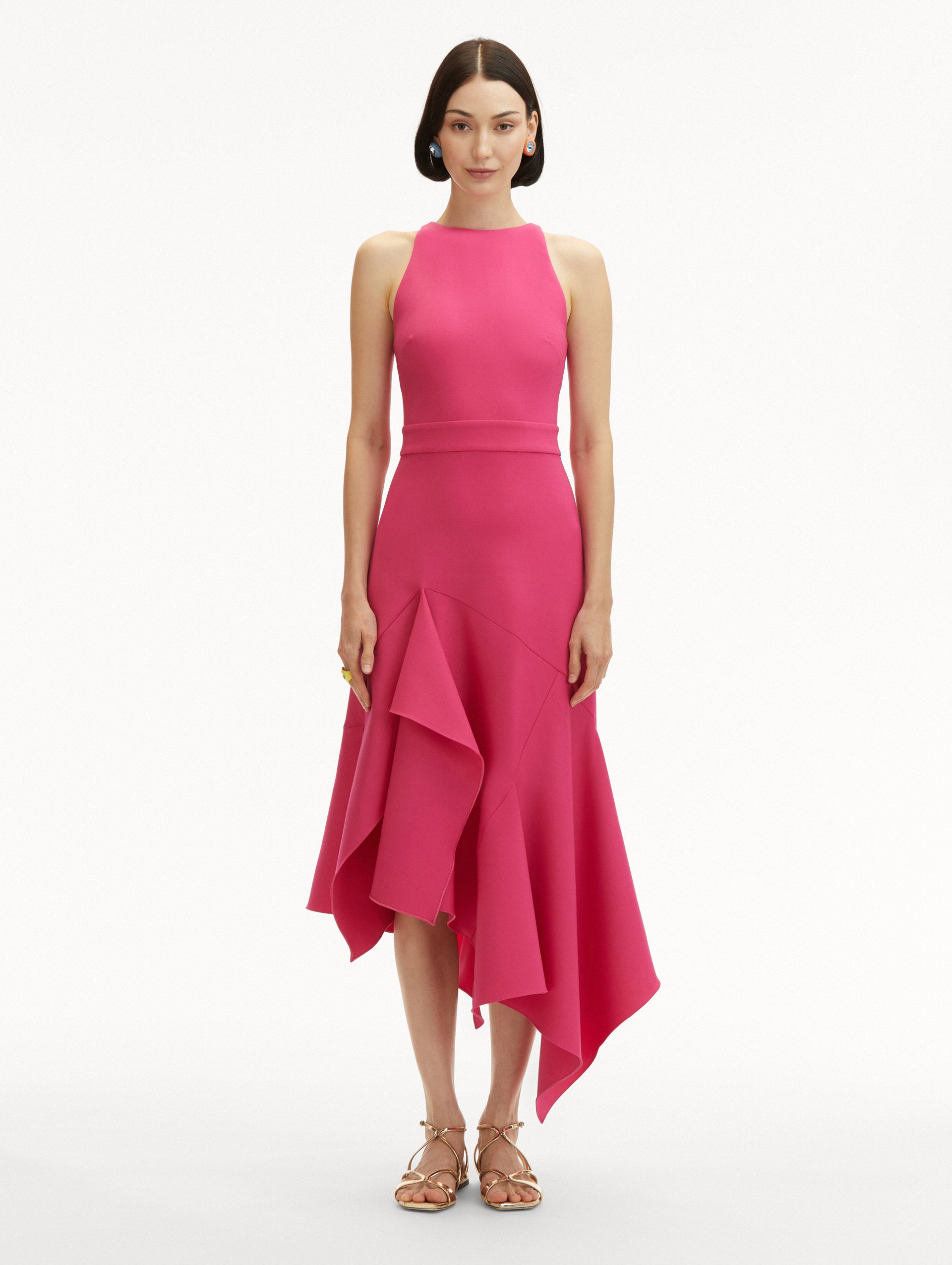 Elegant Asymmetrical Wool Dress for Women - Cozy Winter Fashion, Office Wear & Holiday Party Outfit