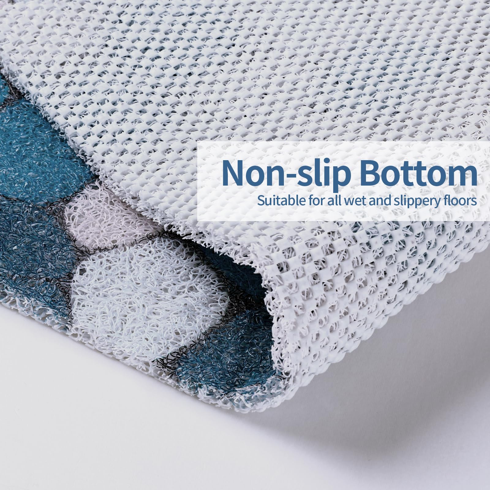 Non-Slip Square Shower Mat with Drain Hole - PVC Loofah Bath Mat for Shower Stall, Anti-Slip Bathroom Floor Mat for Safety - Perfect for Bathrooms, Spa, and Wet Areas