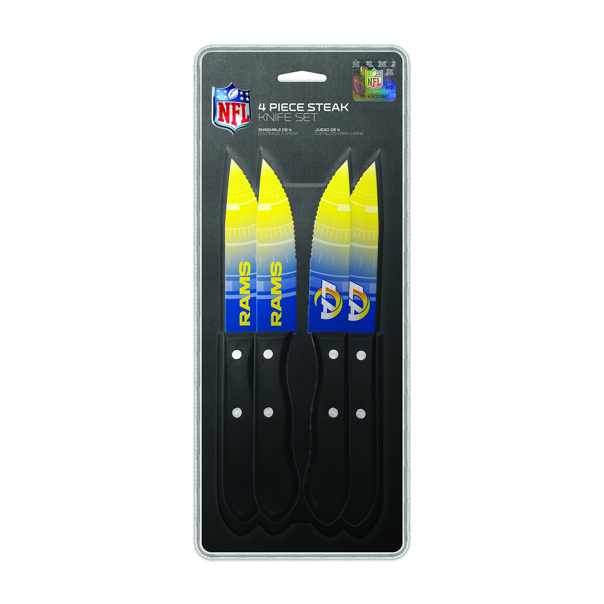 Premium NFL-Themed Unisex Steak Knife Set - 6-Piece Stainless Steel Steak Knives with Ergonomic Handles - Perfect for Game Day BBQs, Tailgating Parties & Sports Fan Gifts