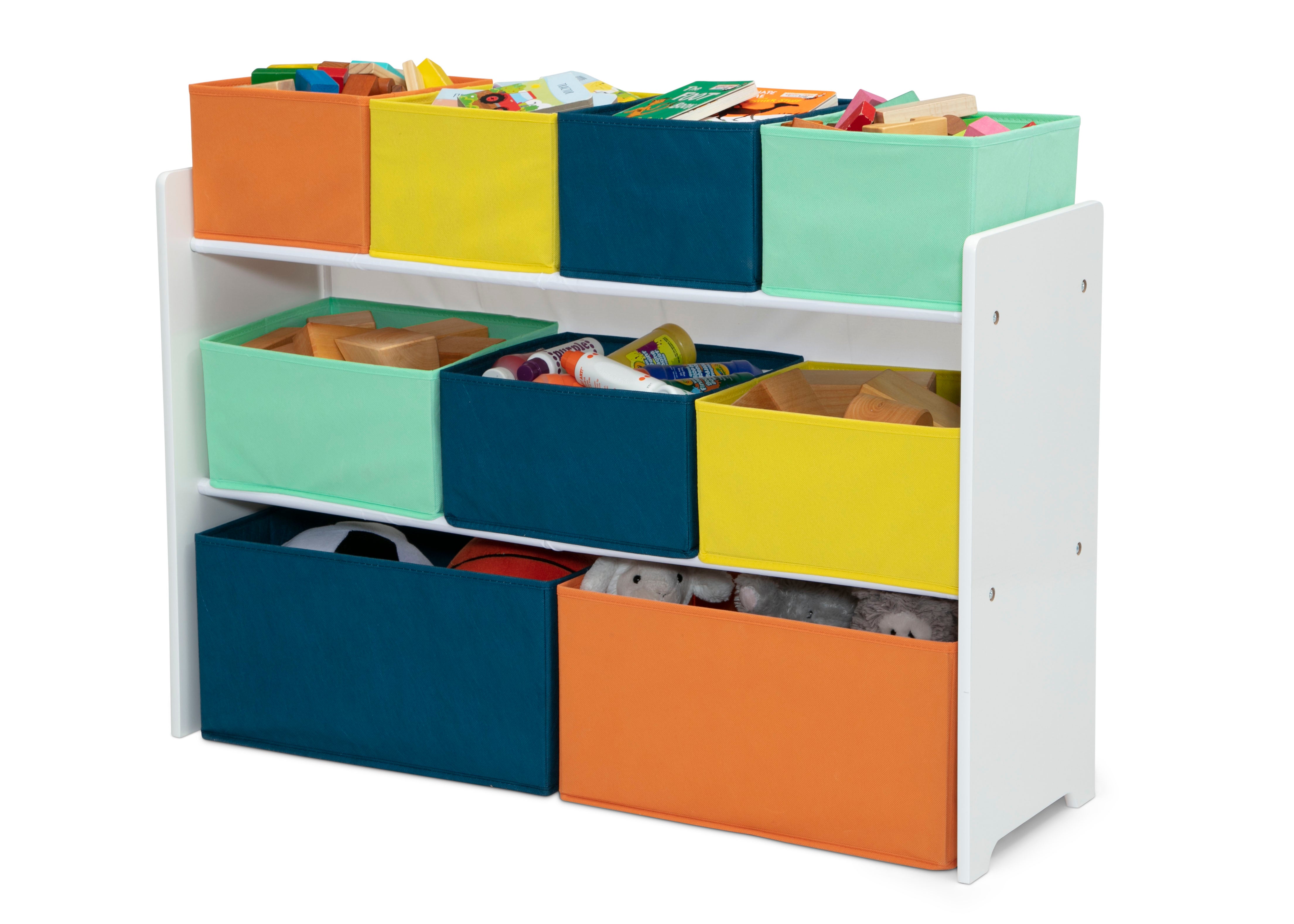 Deluxe Multi Bin Toy Organizer with Storage Bins - Kids Room Organization Solution for Toys, Books & Crafts - Perfect for Playrooms, Daycares & Home Storage