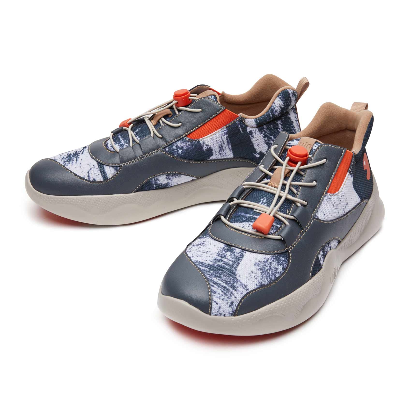 UIN Men's Fashion Sneakers - Lightweight Slip-On Walking Shoes with Artistic Painting | Breathable Microfiber for All-Day Comfort | Perfect for Casual Wear, Travel & Athletic Activities