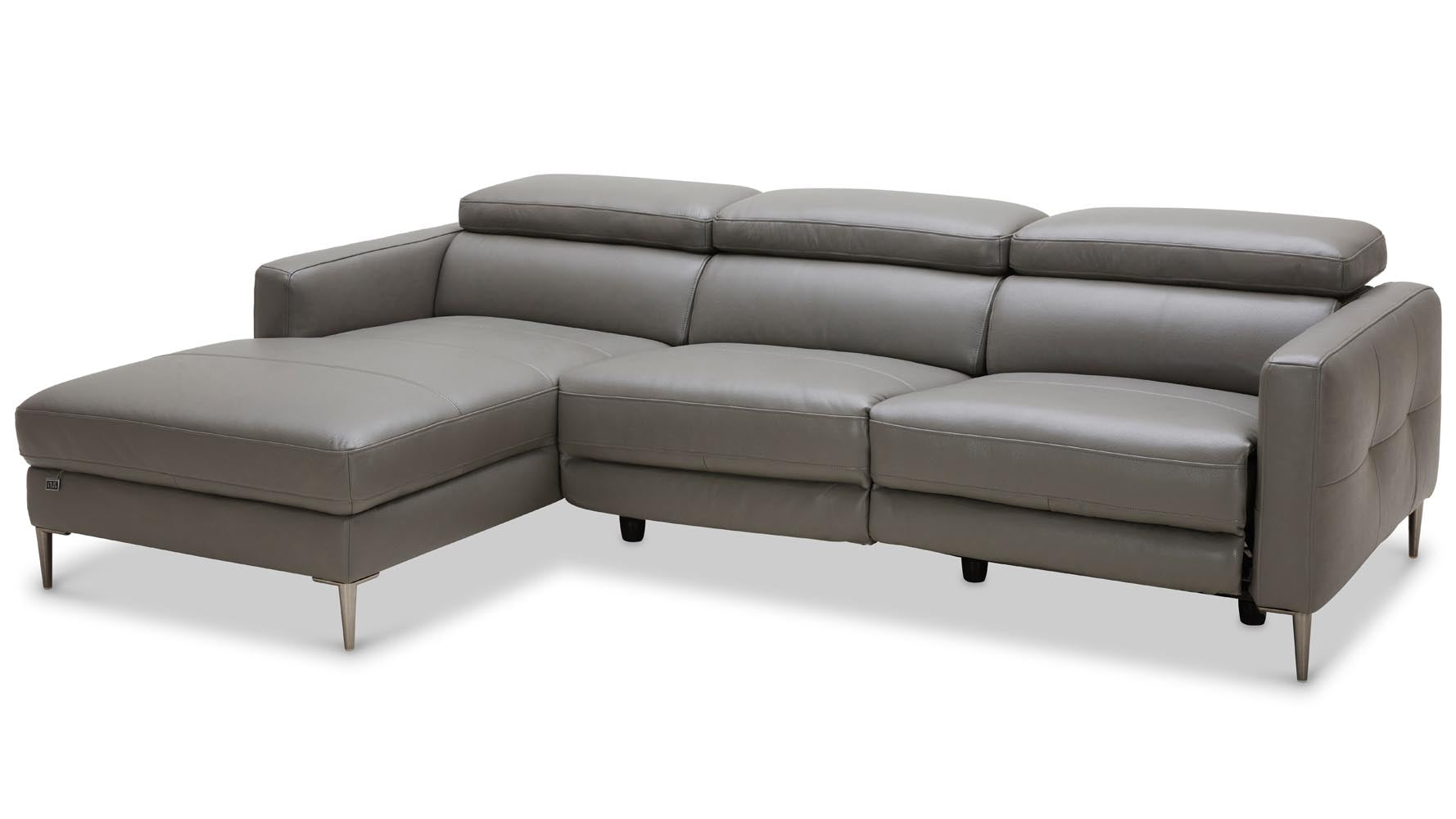 Kaplan Modern Reclining Sectional Sofa - 3-Piece L-Shaped Couch with Adjustable Headrests and Cup Holders - Perfect for Living Room, Family Room and Home Theater