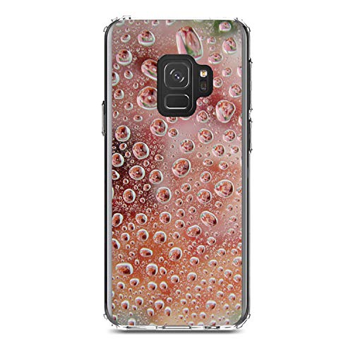Red Water Droplets Glass On Clear Case
