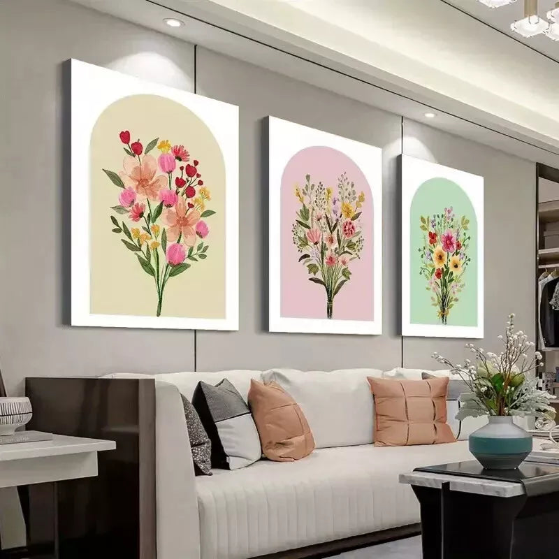 3-Piece Floral Wall Art Set - Framed Canvas Prints 50x70cm - High Quality Australian Made Ready-to-Hang Decor for Living Room, Bedroom & Office