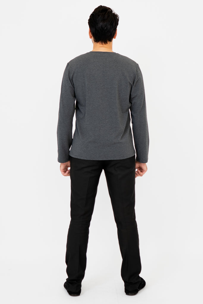 Adam Men's Long Sleeve Shirt - Graphite Color Bamboo Fabric - Perfect for Work, Travel & Outdoor Activities