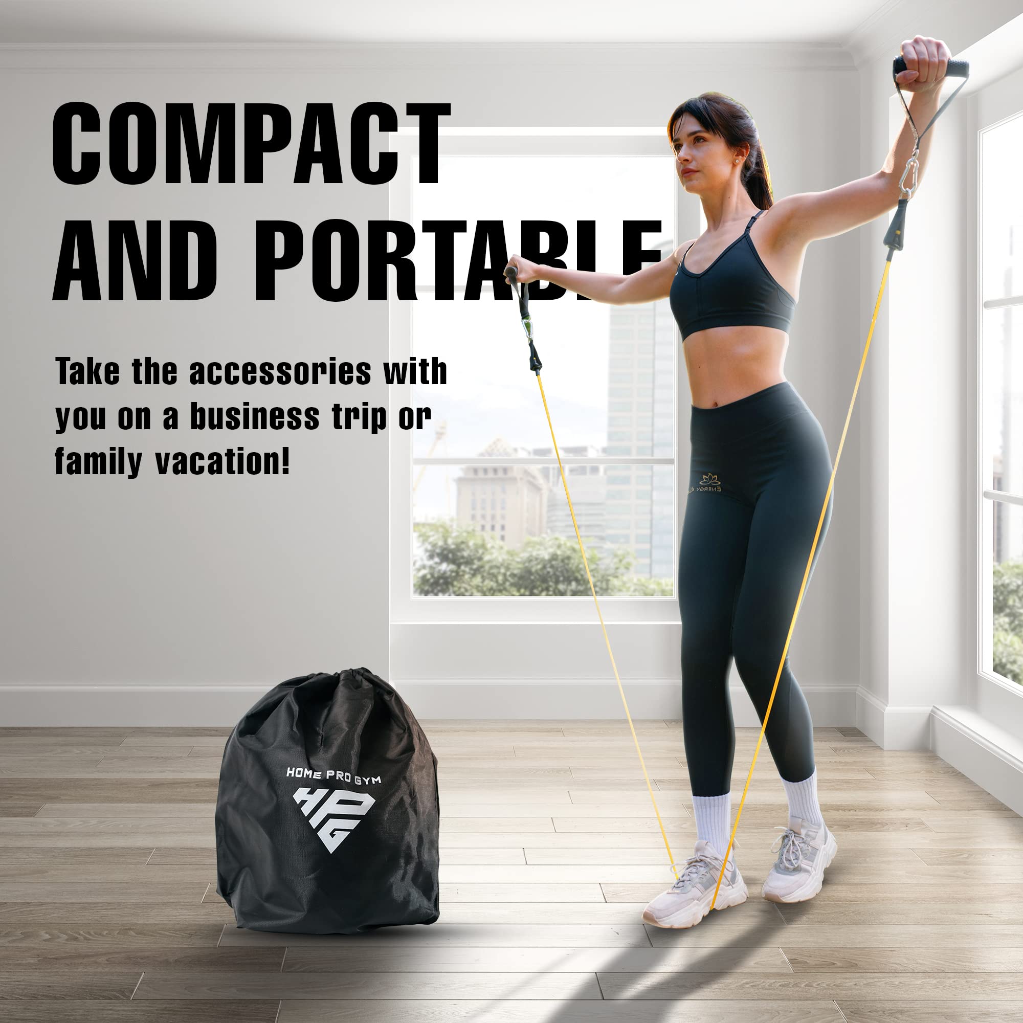 Stackable Resistance Band Set with Band Bar - 450LBS Tension for Full Body Workouts, Includes Premium Handles, Heavy Duty Door Anchor & Padded Ankle Straps + Digital Workout Guide - Perfect for Home Gym, Strength Training & Physical Therapy
