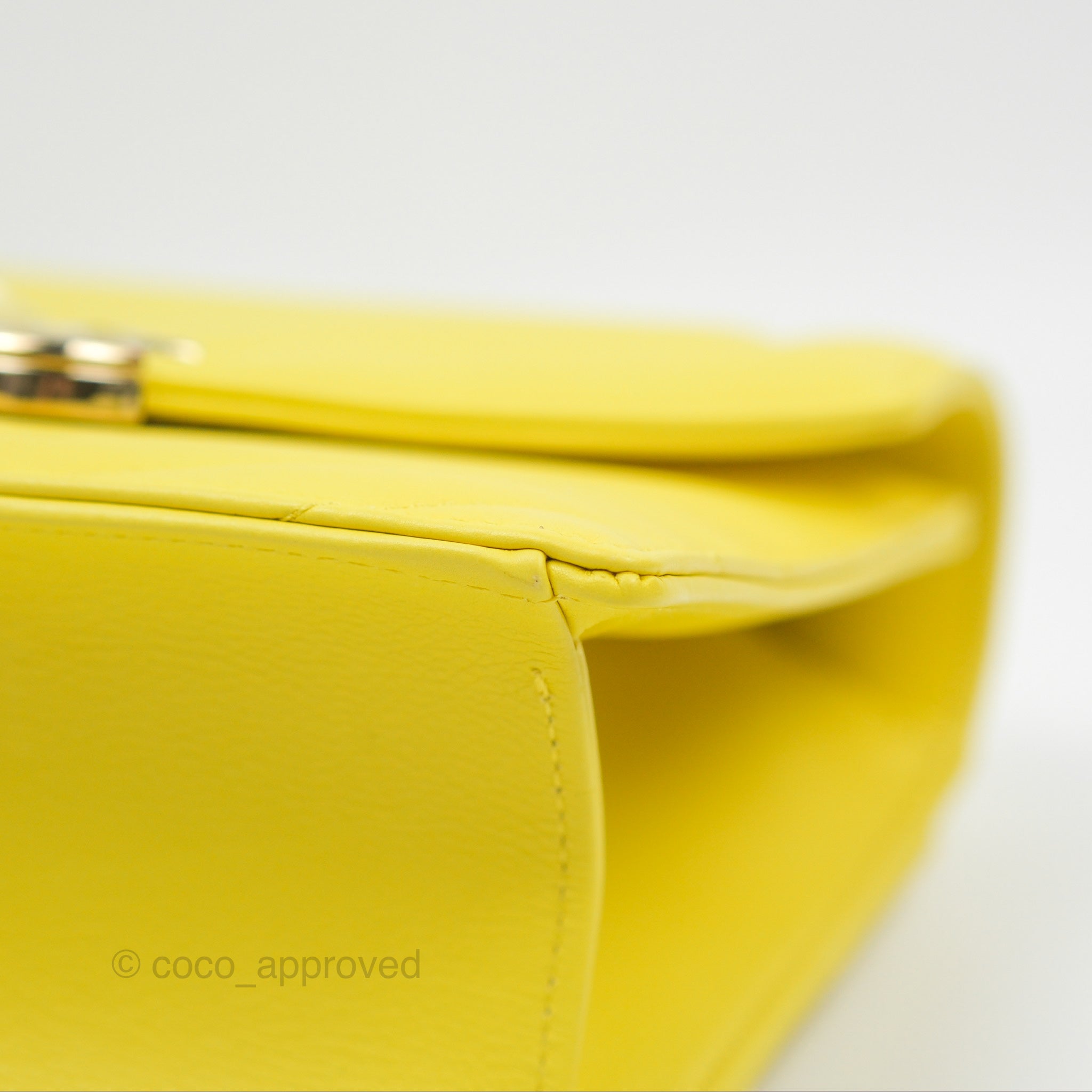 Chanel Chevron Square Envelope Flap Bag in Yellow - 19C Collection | Luxury Crossbody Bag for Women, Perfect for Parties & Evening Events