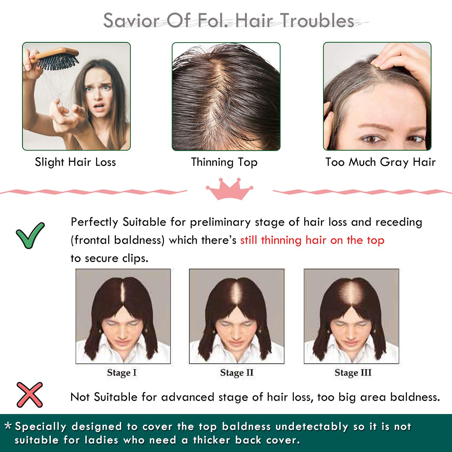 150% Density Human Hair Toppers with Bangs - Mono Base Clip-in Hairpiece for Women with Thinning Hair, Gray Hair & Hair Loss - 14 Inch 38g Dark Blonde - Perfect for Daily Wear, Special Occasions & Hair Volume Enhancement