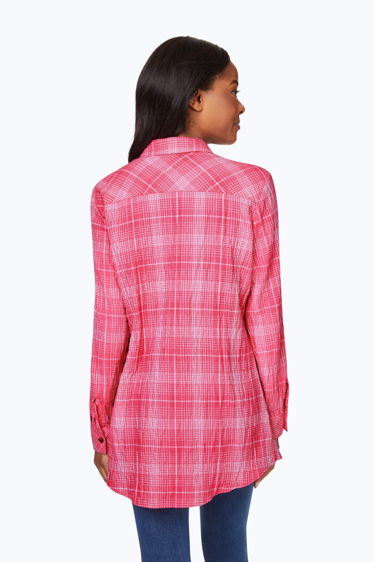 Stylish Cici Plaid Long Sleeve Tunic Top for Women - Perfect for Fall Fashion, Office Wear & Casual Outings