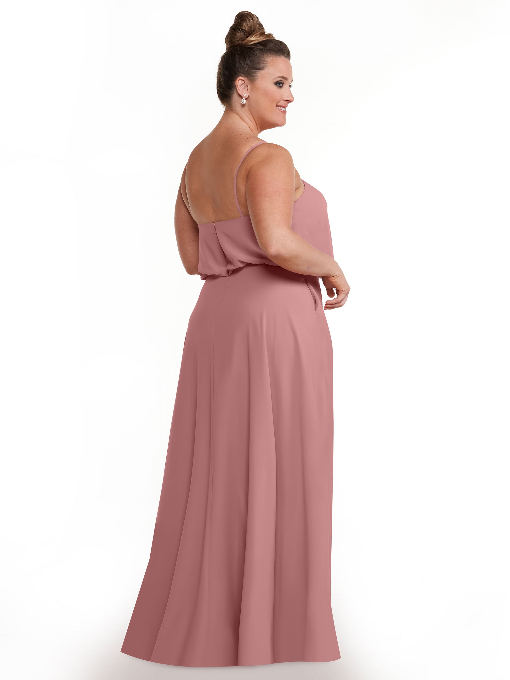 Elegant 83040 A-Line Bridesmaid Dress with Flowy Stretch Chiffon Skirt - Perfect for Weddings, Formal Events & Special Occasions
