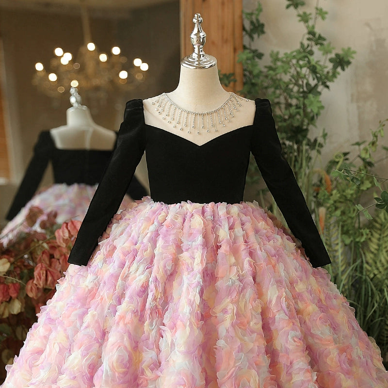 Elegant Christmas Party Dress for Baby Girls - Floral Flower Girl Cake Dress for New Year's & Holiday Celebrations - Perfect for Weddings, Christmas Photos & Special Occasions