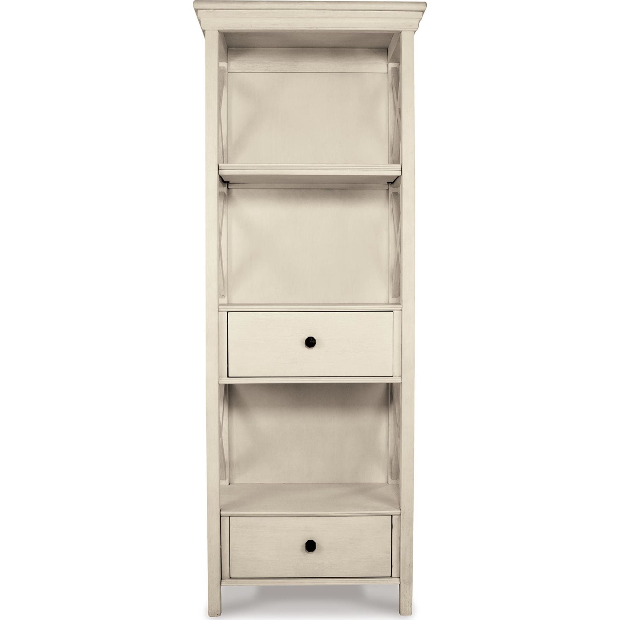 Bolanburg Antique White Display Cabinet - Elegant Glass Door Showcase for Living Room, Dining Room, or Office Decor (Model D647 76)
