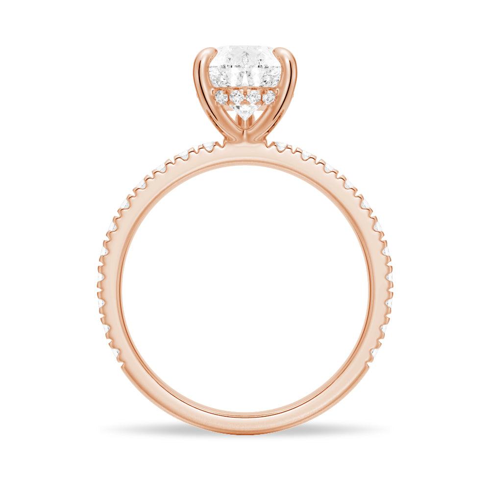 Pear Shaped Moissanite Engagement Ring with Pavé Band & Hidden Halo - Elegant Wedding Jewelry for Proposals, Anniversaries & Special Occasions