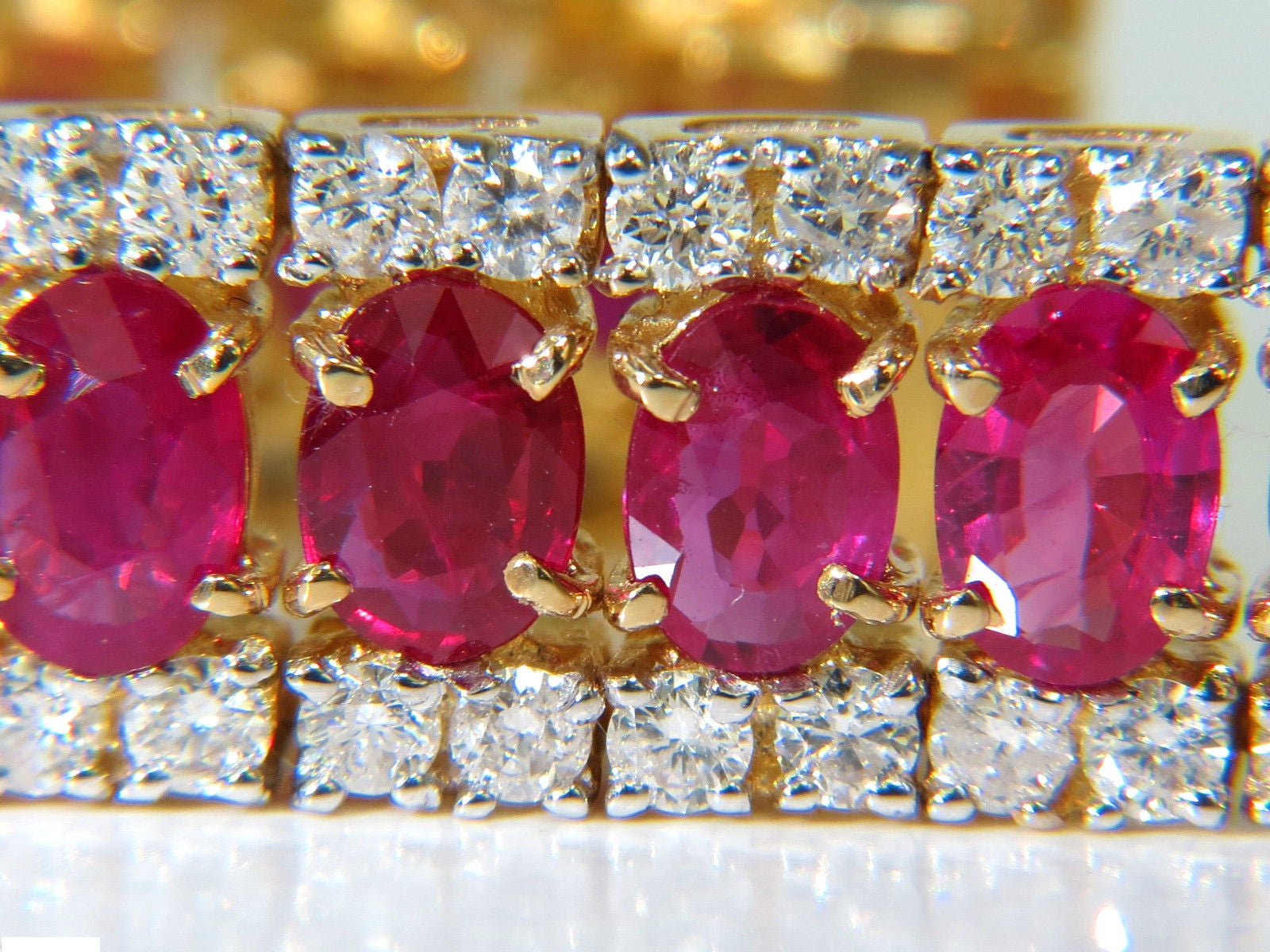 25.13CT Natural Fine Ruby and Diamond Bracelet - Classic Multi-Row Design for Women | Elegant Jewelry Gift for Weddings, Anniversaries & Special Occasions