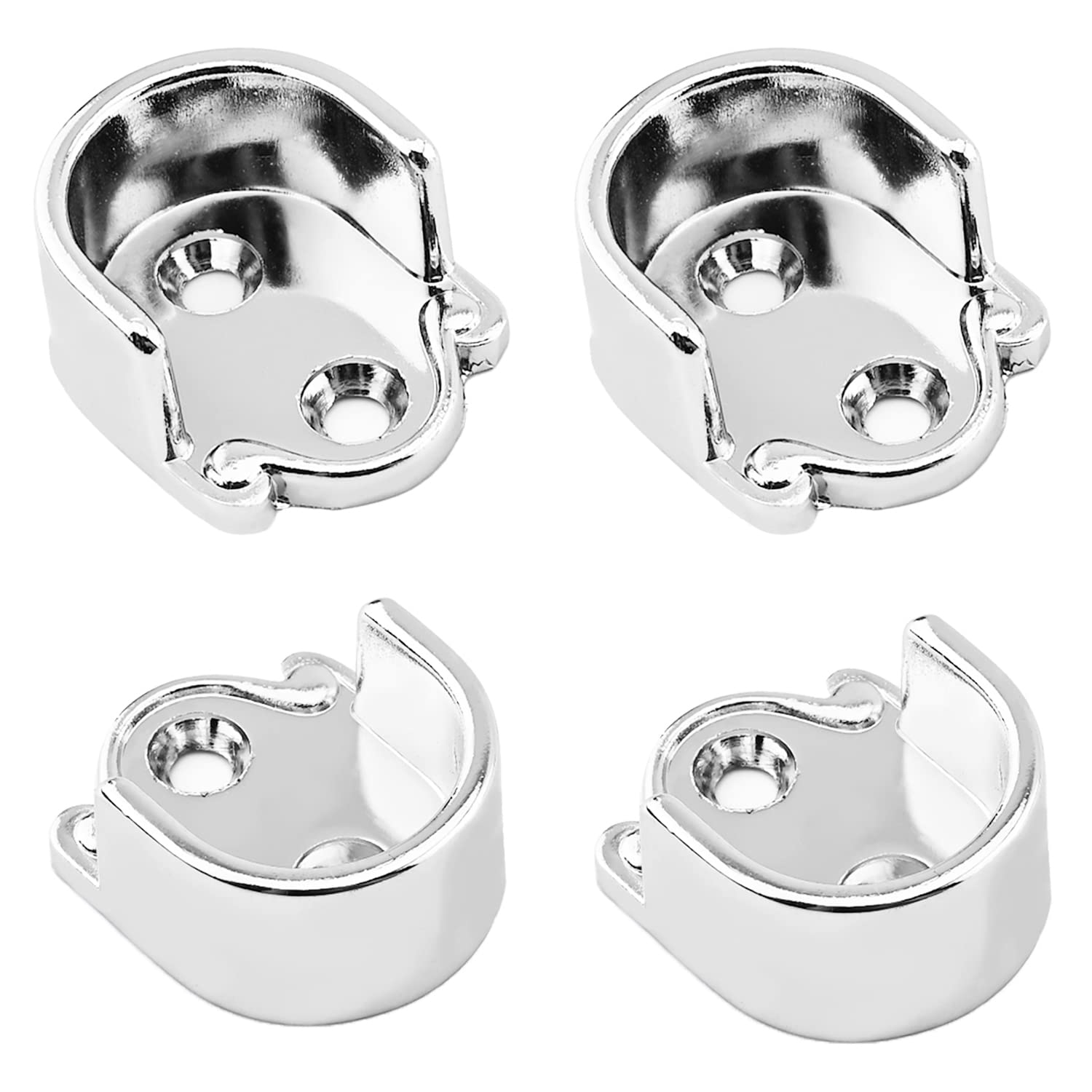 Heavy Duty U-Shaped Closet Rod Bracket - 4PCS Open Type Pole Sockets for 22mm/0.87
