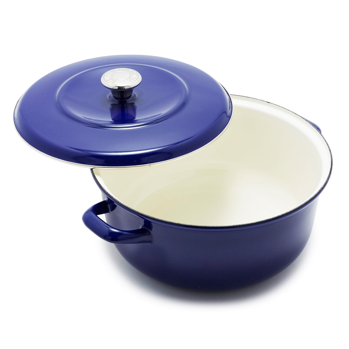 Merten & Storck 7 Quart Enameled Cast Iron Dutch Oven - Cobalt Blue | Heavy Duty Cookware for Braising, Stewing & Baking | Perfect for Camping, Family Dinners & Outdoor Cooking