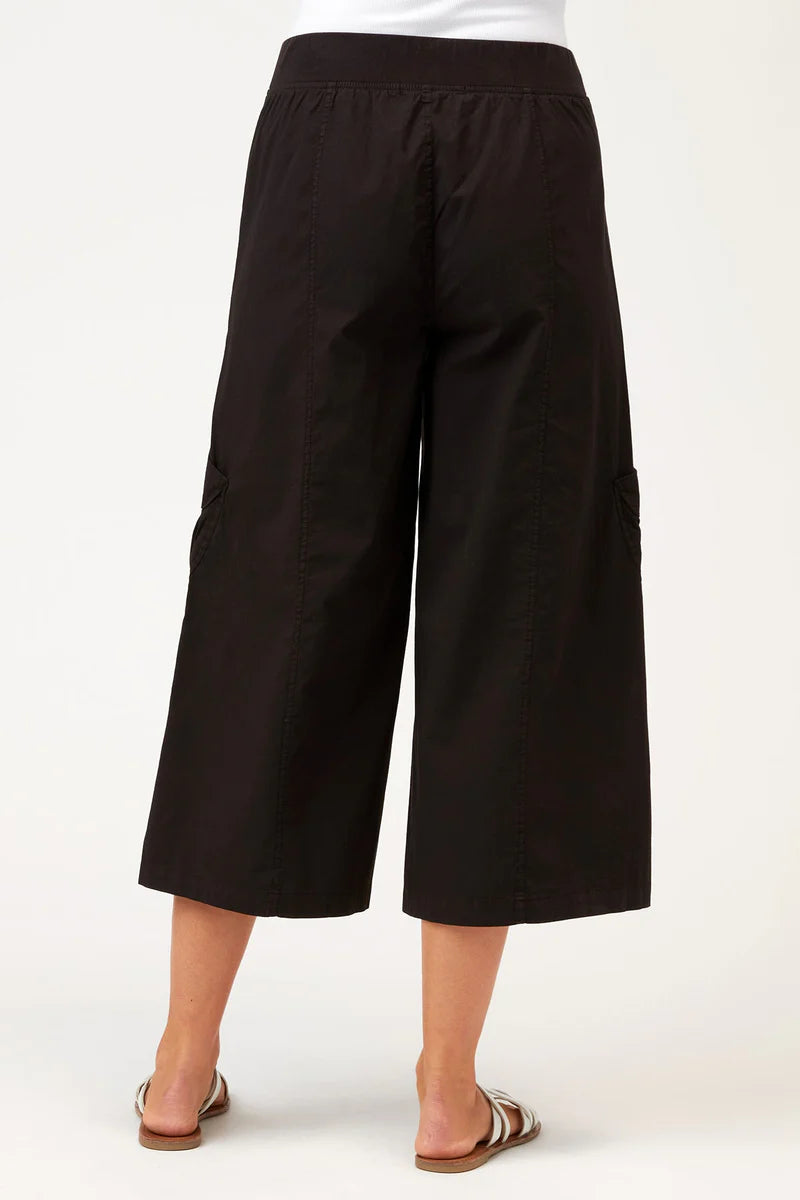 Faulkner Wide Leg Crop Pants - Black High Waist Casual Trousers for Women | Perfect for Office, Travel & Everyday Wear