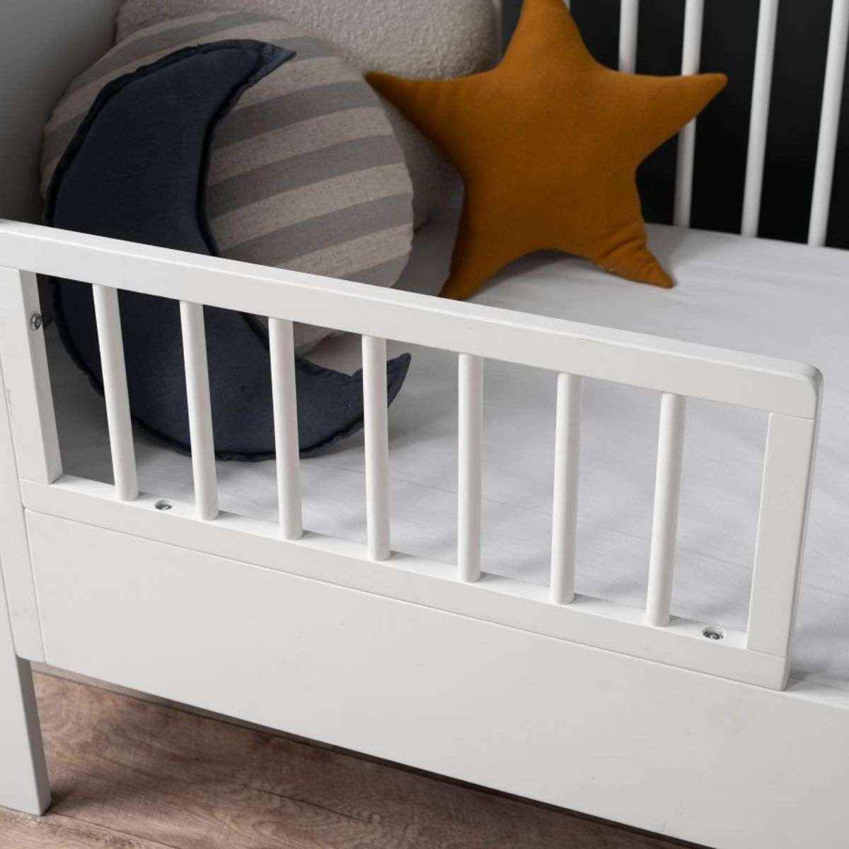 Orlando White Half Frame Toddler Cot Bed - Perfect for Kids' Room, Daycare, or Travel Use
