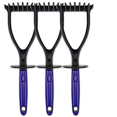 Heat-Resistant Nylon Potato Masher - 3-Pack Non-Scratch Kitchen Utensil for Nonstick Pans (Blue) - Perfect for Mashing Potatoes, Avocados & Baby Food