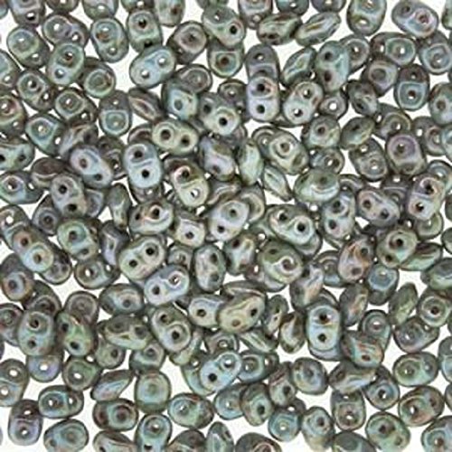 Superduo Czech Glass Beads 2.5x5mm Chalk Lazure Blue - 10g Pack for Jewelry Making, DIY Crafts, Bracelets & Necklaces - Perfect for Beading Projects and Scrapbooking