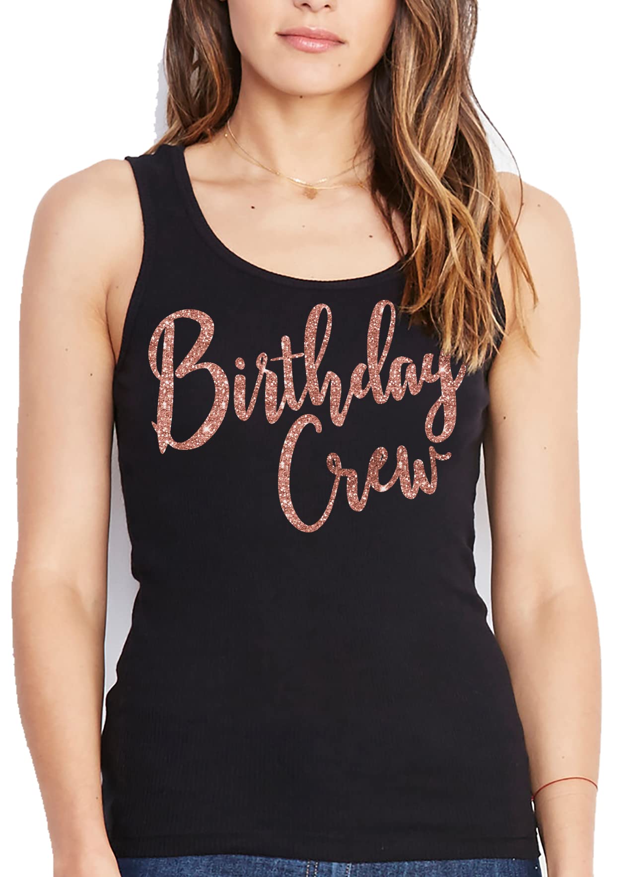 Rose Gold Birthday Shirt for Women - Cute Birthday Squad T-Shirt - Perfect for Girls' Night Out & Birthday Parties
