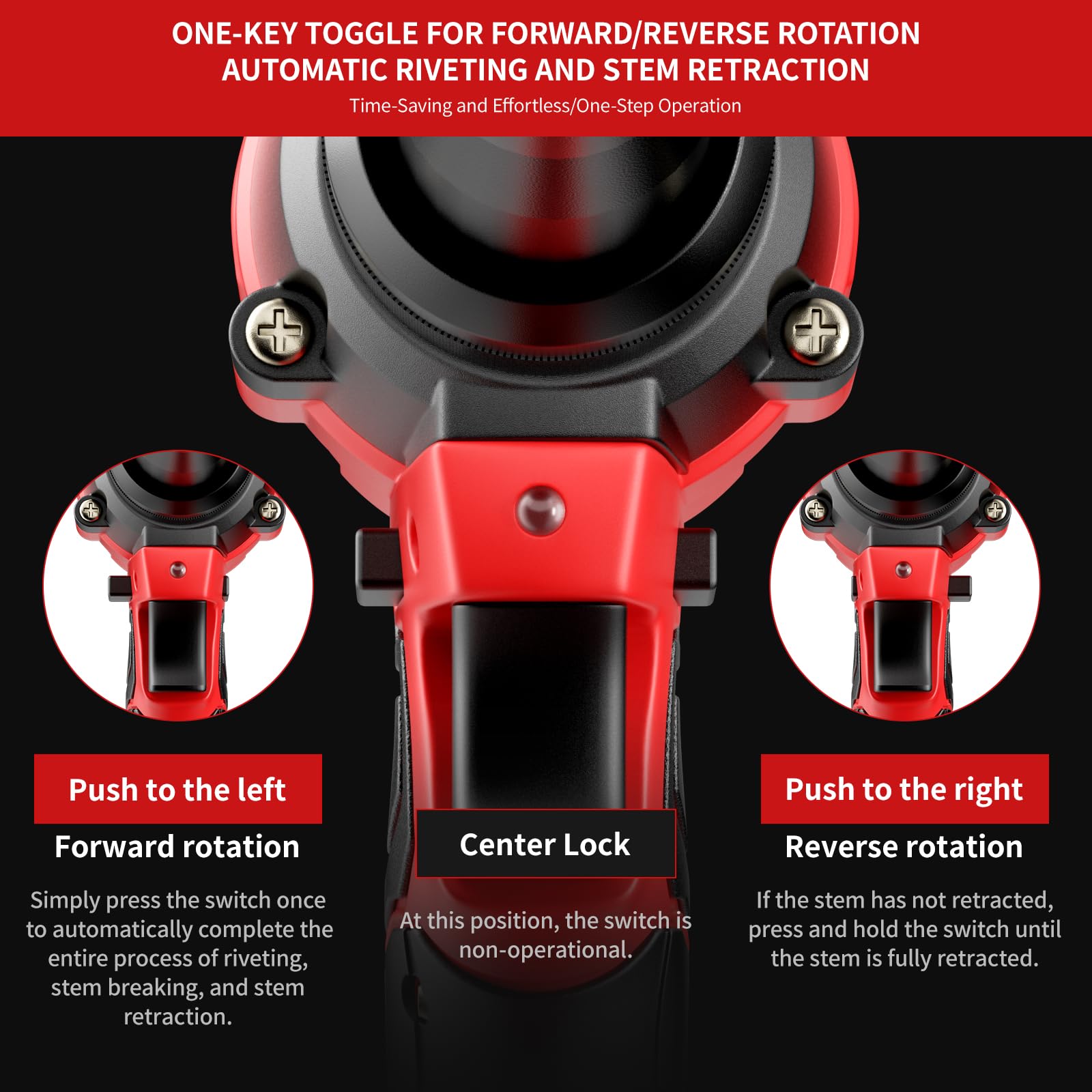 Brushless Cordless Rivet Gun Kit - Electric Blind Riveter with 2PCS Battery & Charger for 1/8