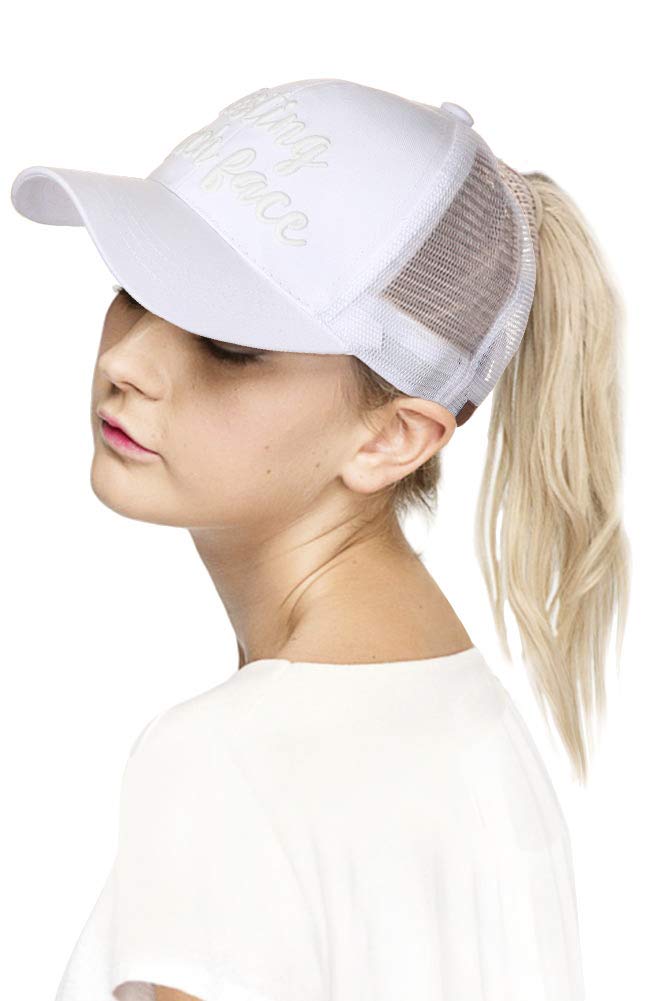 JINS CLOSET Color Changing Cotton Trucker Hat - Adjustable Baseball Cap with 'Resting Beach Face' Letter Design | Perfect for Beach Vacations, Summer Outings & Casual Wear