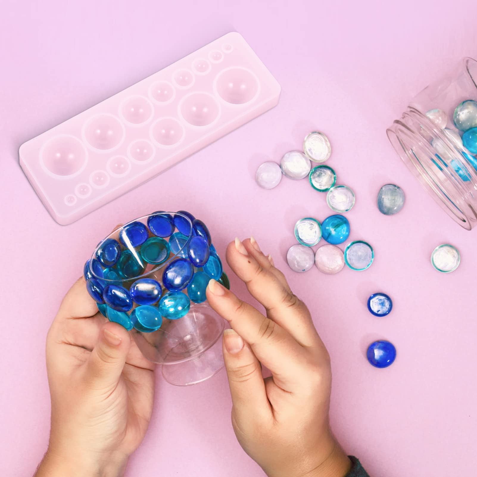 Premium Round Silicone Resin Molds for Jewelry Making - DIY Epoxy Keychain & Pendant Molds with Mirror Polish Finish - Perfect for Handmade Resin Art, Home Decor & Craft Projects