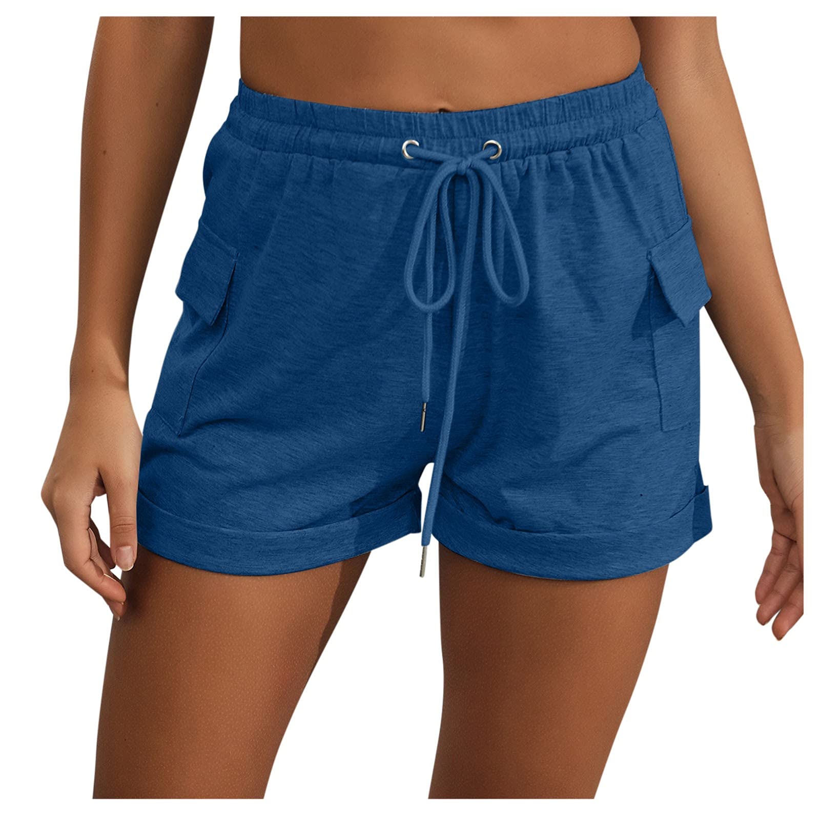 WOCACHI Women's High Waist Yoga Shorts - Velvet Butt Lift for Workout & Summer