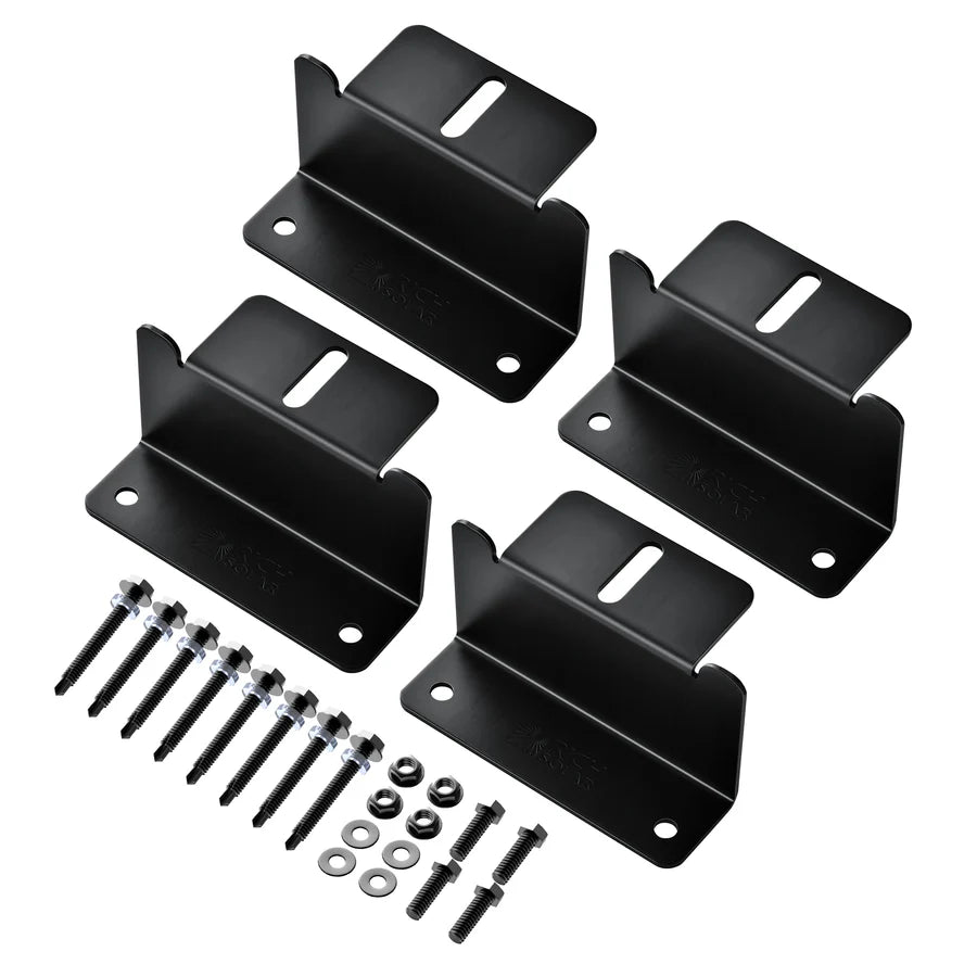 Premium Solar Panel Mounting Z Brackets with Stainless Steel Screws - Set of 4 for RV, Boat & Off-Grid Solar Installations - Heavy Duty Aluminum Solar Racking Hardware