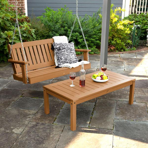 Lehigh 4ft Swing and Coffee Table - Versatile Indoor/Outdoor Furniture for Patio, Living Room, or Office Use